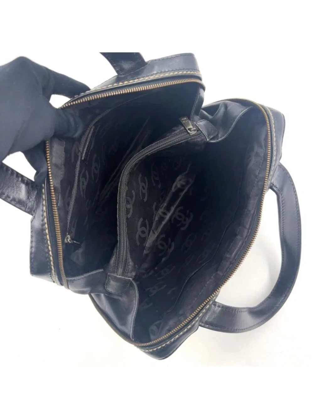 Chanel Wild Stitch Calfskin Black Handbag Gold